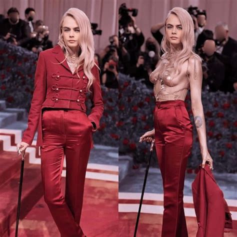 cara delevingne topless|Cara Delevingne goes TOPLESS at the Met Gala in NYC